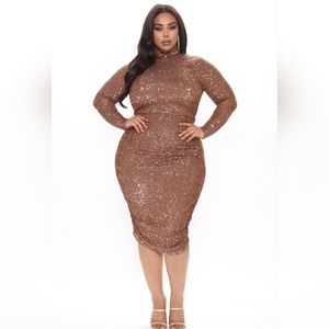 Sequin Stretch Midi Dress